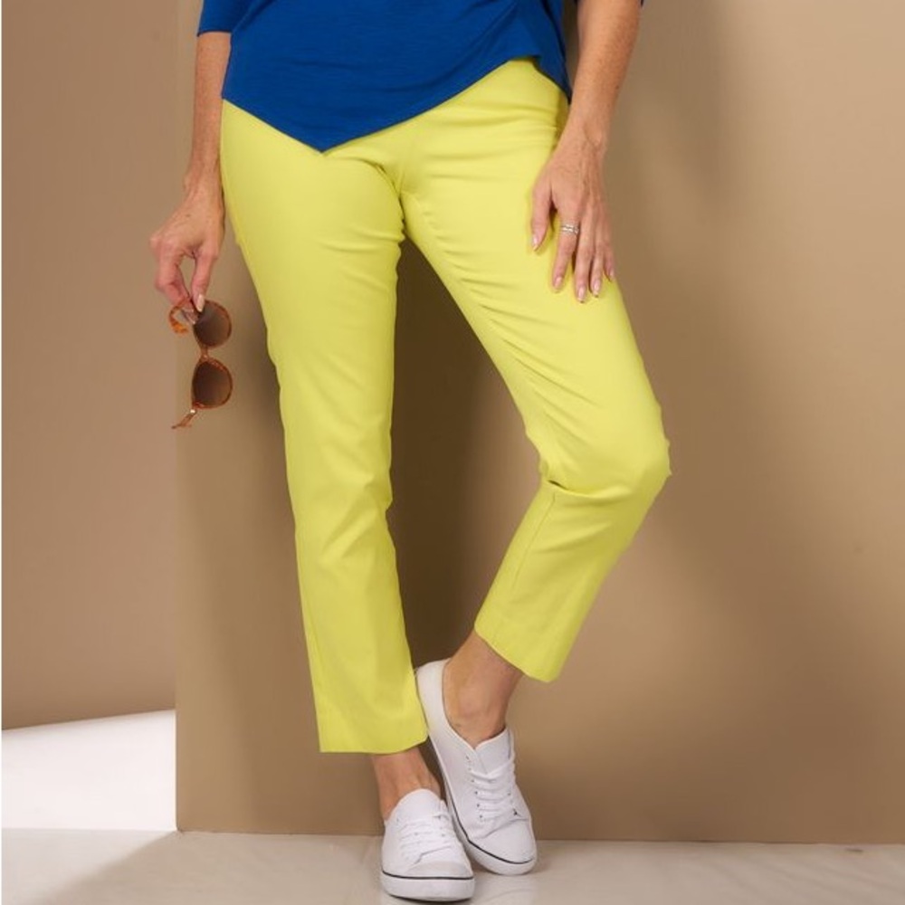 NWT Krazy Larry yellow ankle pant